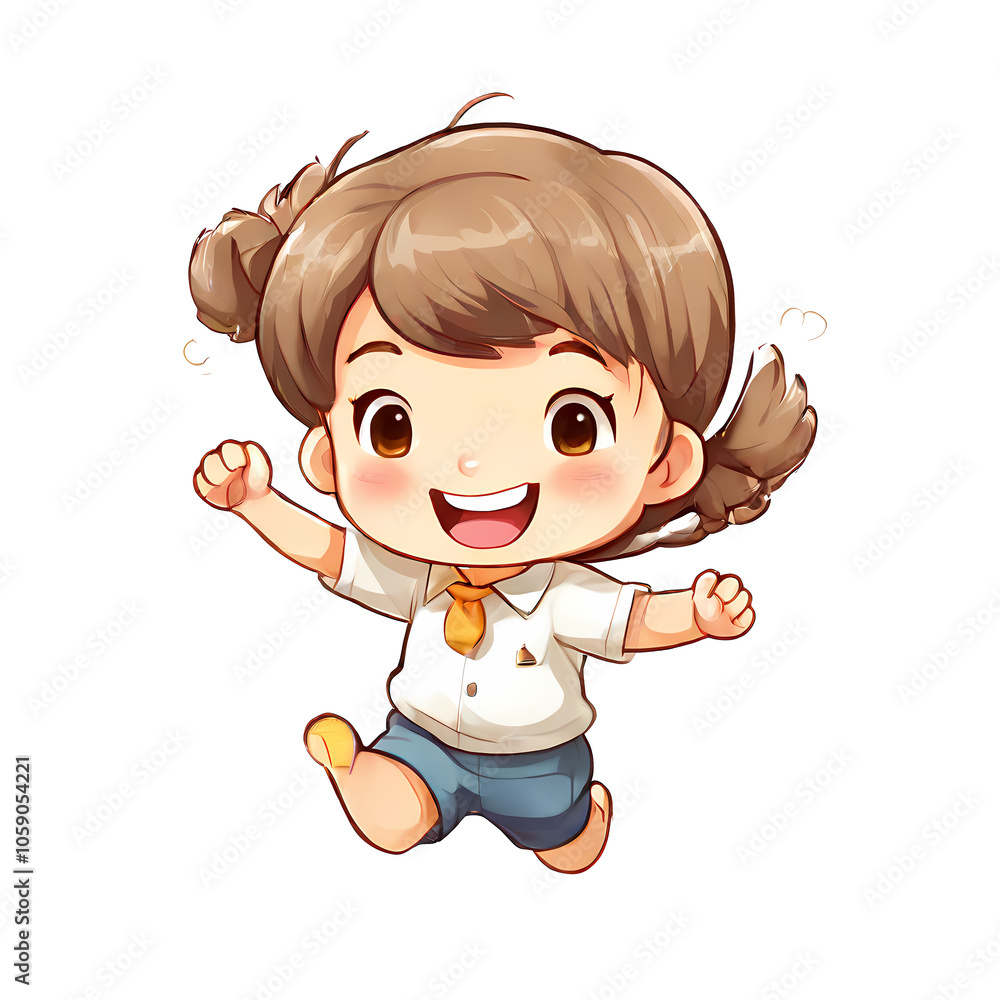 a sticker of a character isolated with face expression a sticker of a character isolated with face expression
