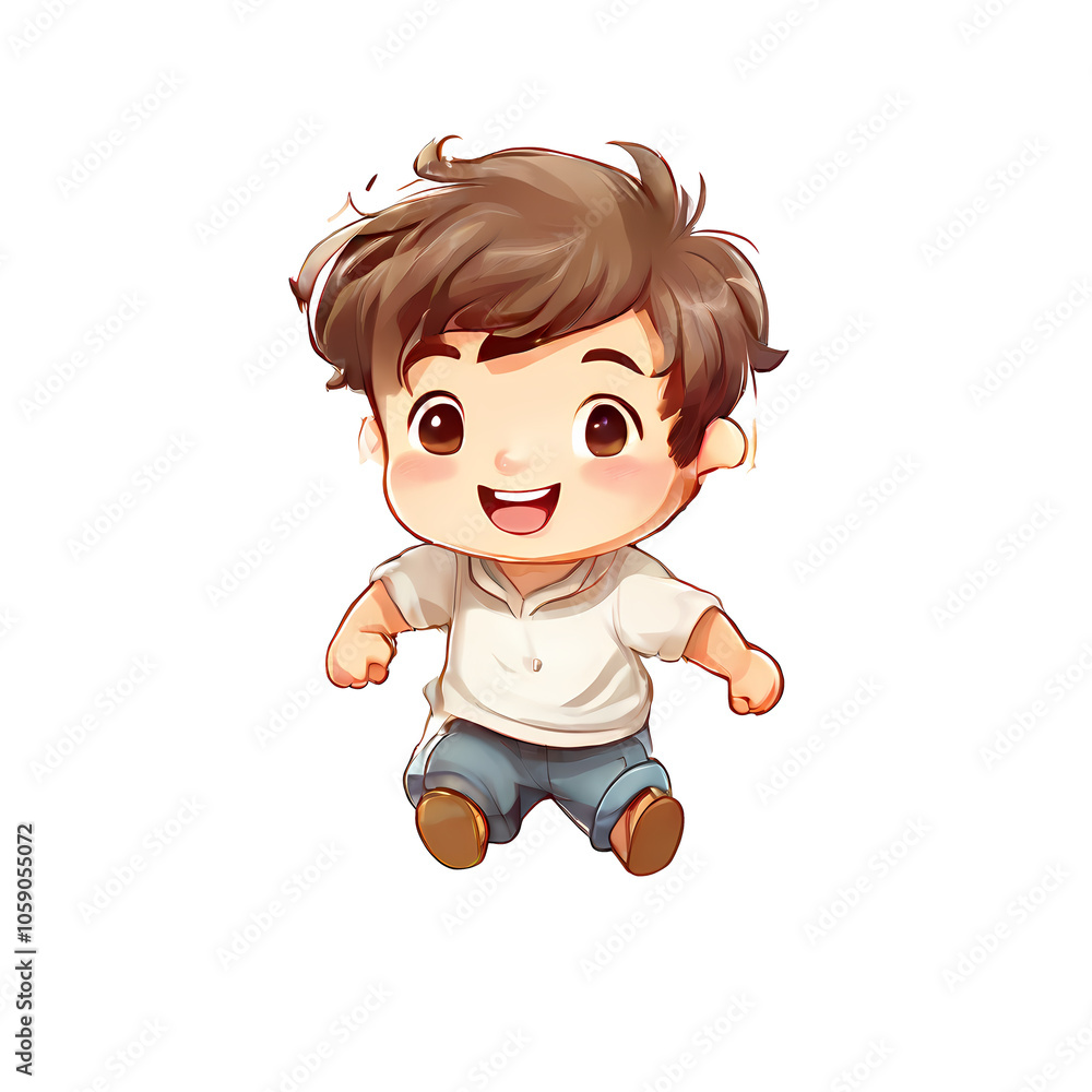 a sticker of a character isolated with face expression a sticker of a character isolated with face expression