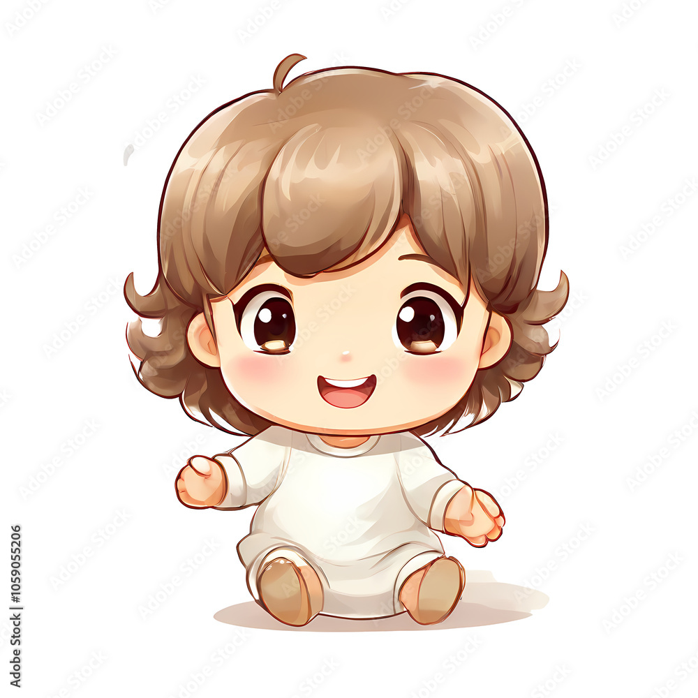 a sticker of a character isolated with face expression a sticker of a character isolated with face expression