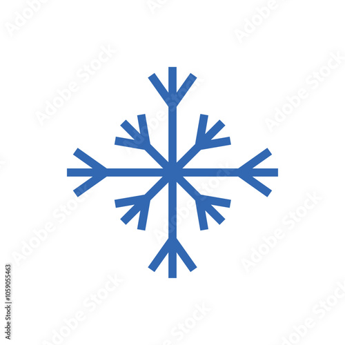 snowflake icon, snow, winter concept, simple vector illustration on white background