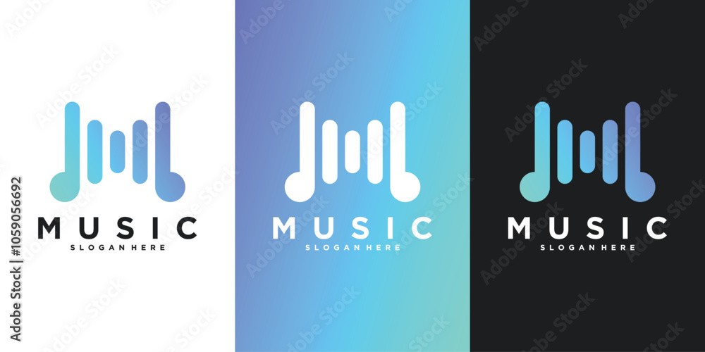 Sound wave letter M logo design. Premium Vector Sound wave letter M logo design. Premium Vector