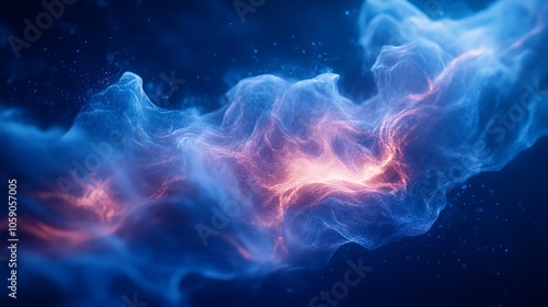 A blue and orange cloud of smoke