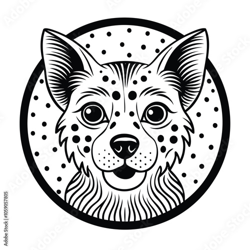 Stylized Dog Face Illustration