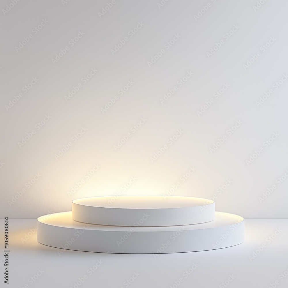 Empty podium for product display in the room with light Empty podium for product display in the room with light