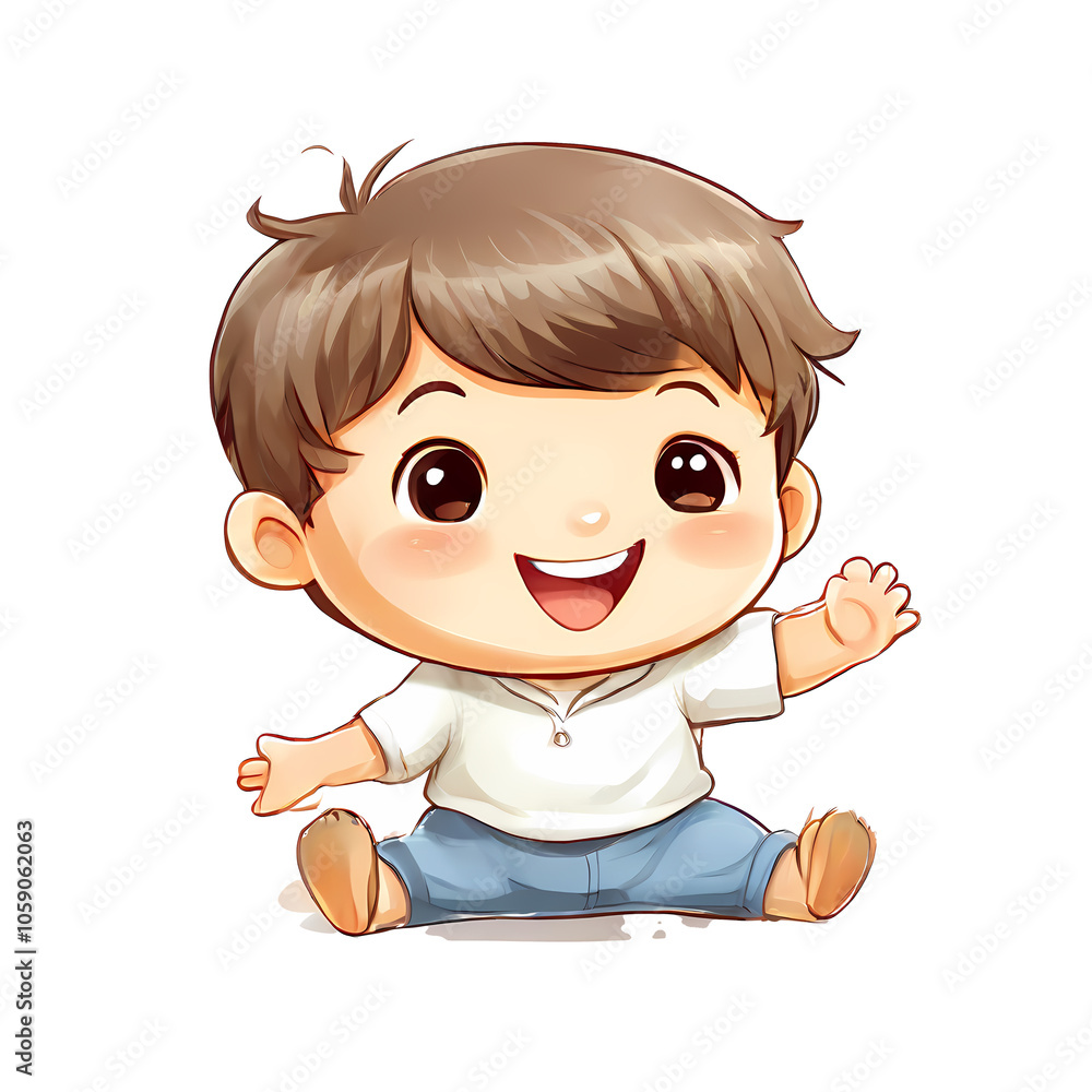 a sticker of a character isolated with face expression a sticker of a character isolated with face expression