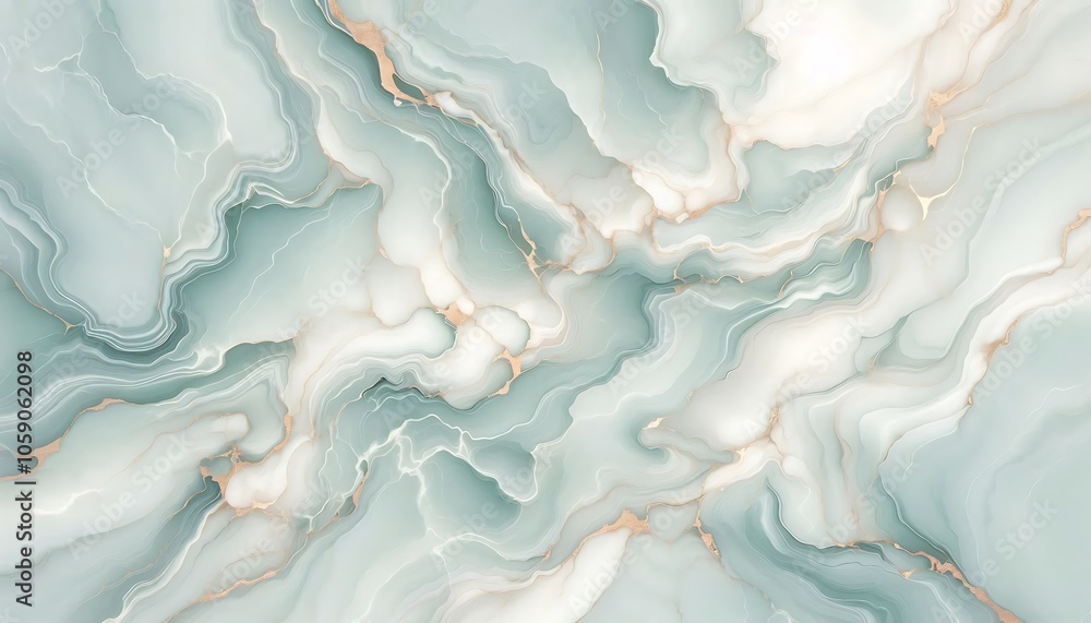 Mint Green Marble with Cream Veins background,generative ai