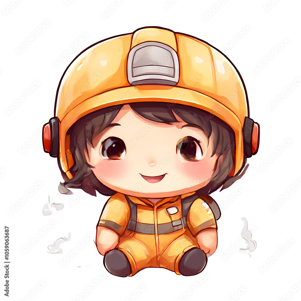 a sticker of a character isolated with face expression a sticker of a character isolated with face expression