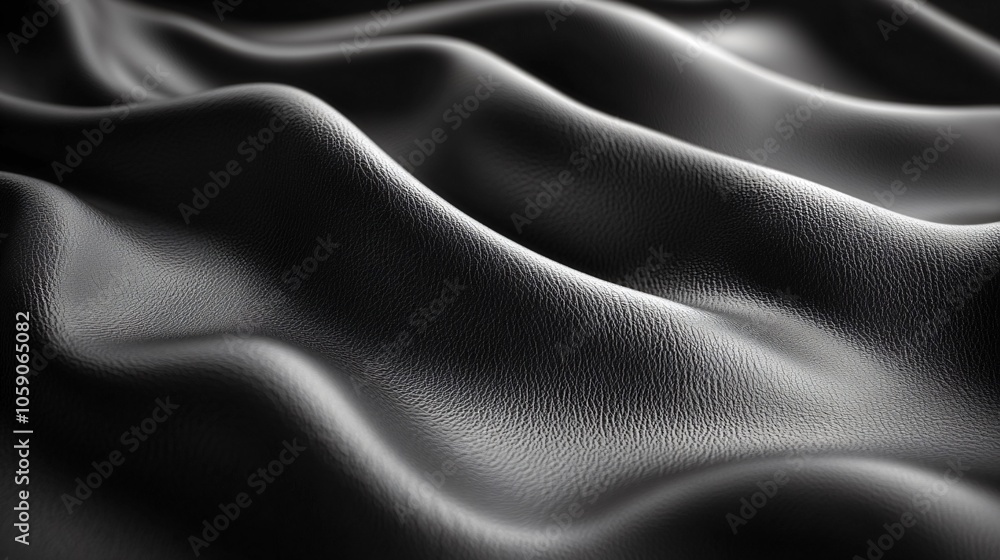 Fototapeta premium Black leather, close-up of texture.