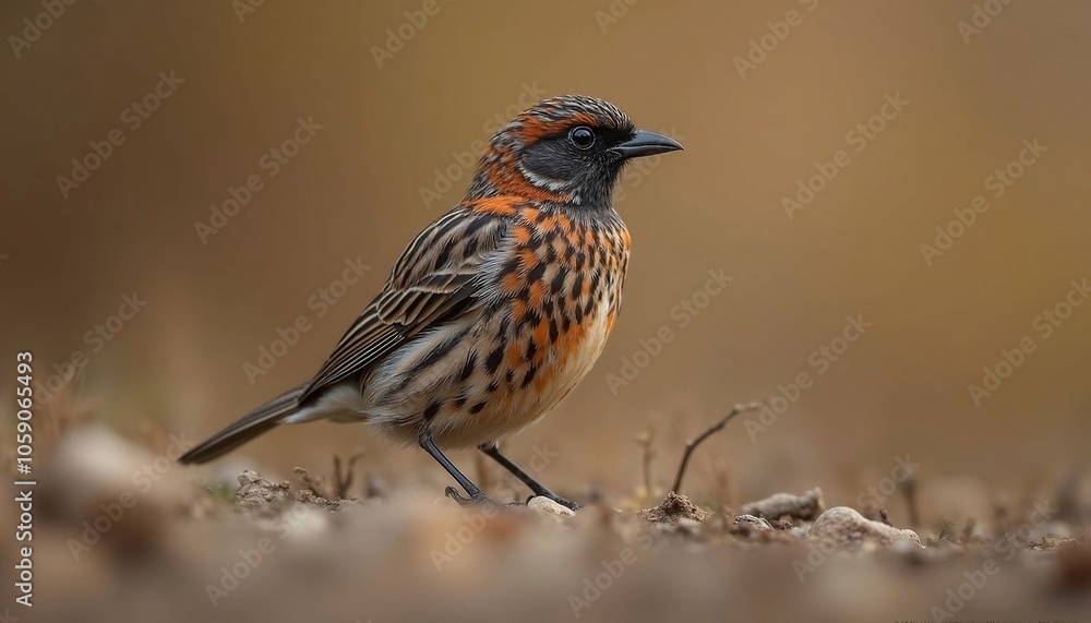 A daurian redstart with a beautiful feather pattern on its back, blended well with the blurry brown background. A daurian redstart with a beautiful feather pattern on its back, blended well with the blurry brown background.