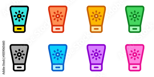 Editable sunblock vector icon. Cosmetics, makeup, skincare, beauty. Part of a big icon set family. Perfect for web and app interfaces, presentations, infographics, etc