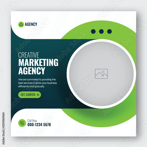 Digital marketing web banner and social media post template