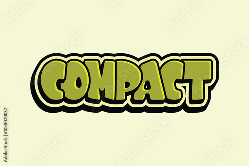 3d text effect with the word "compact"