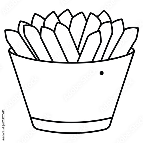 Poutine Vector hand-drawn vector illustration Isolated white background..