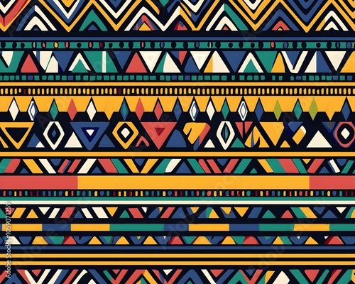 Vibrant Geometric African Tribal Beadwork Pattern Background