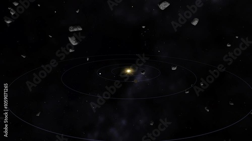 Flug eines Kometen, aus dem Rand des Sonnensystem zur Sonne