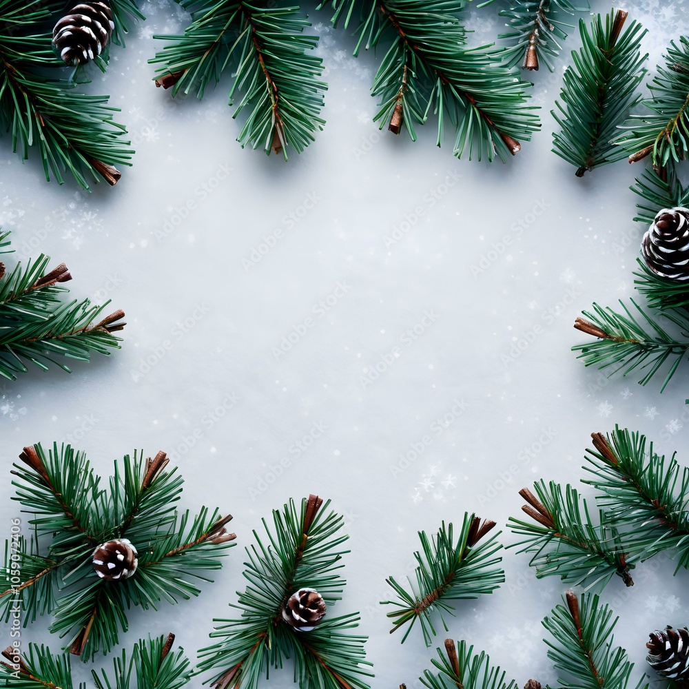 christmas frame with fir branches christmas frame with fir branches