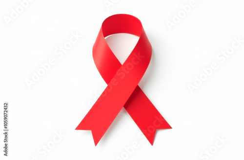 Red ribbon symbolizing awareness and support for health issues, causes, and World AIDS Day