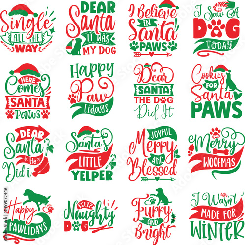 Dog Christmas svg designs bundle