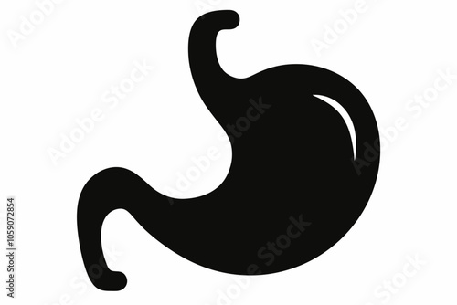 Stomach icon vector, stomach human internal organ digestive system anatomy, stomach silhouette
