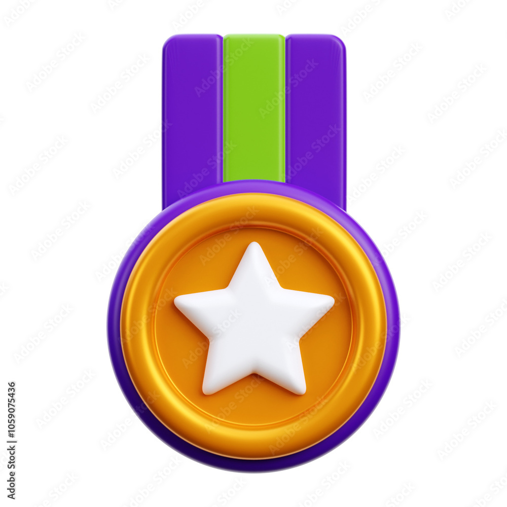 Medal 3d render illustration icon	