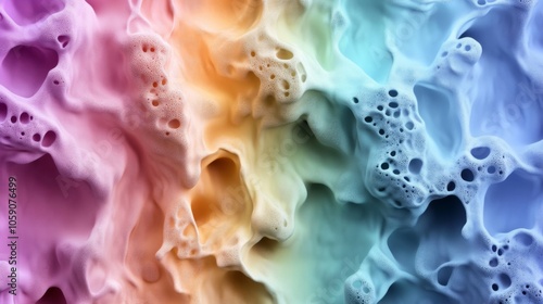 Colorful Foam Texture: Vibrant Abstract Background Art in Soft Pastel Hues