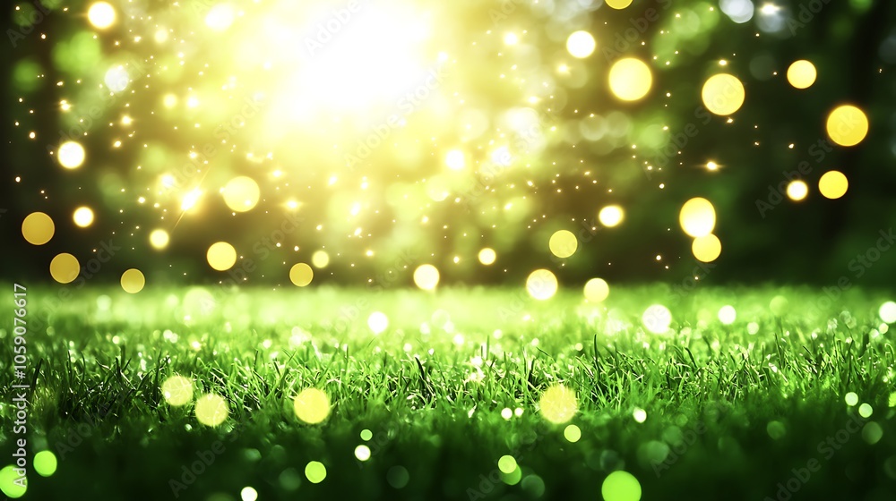 Sparkling Green Grass Background Simple Neutral Background with Free Space for Design Sparkling Green Grass Background Simple Neutral Background with Free Space for Design