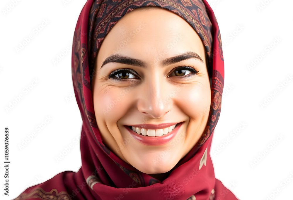 Arab woman with hijab smiling portrait on white Arab woman with hijab smiling portrait on white