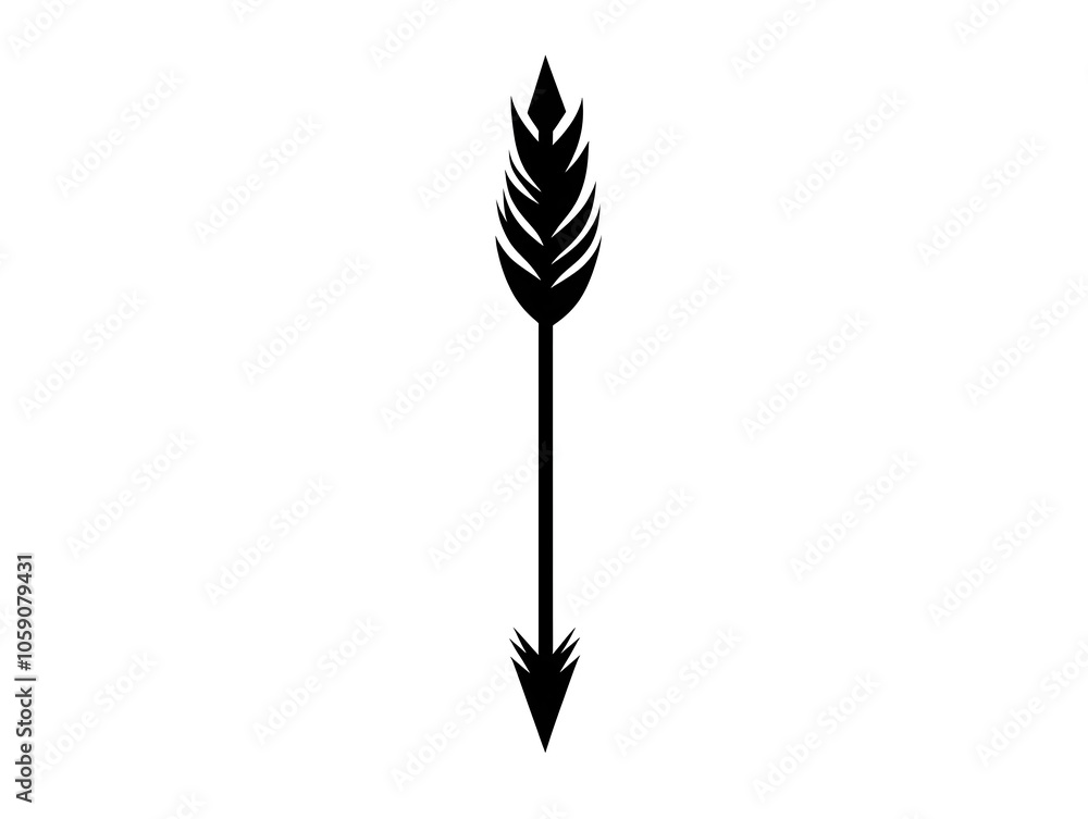Minimalist Black Tattoo of Sleek and Pointed Arrow Symbolizing Direction and Focus