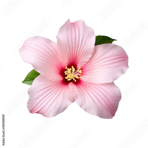 Pink hibiscus flower bloom isolated on transparent background