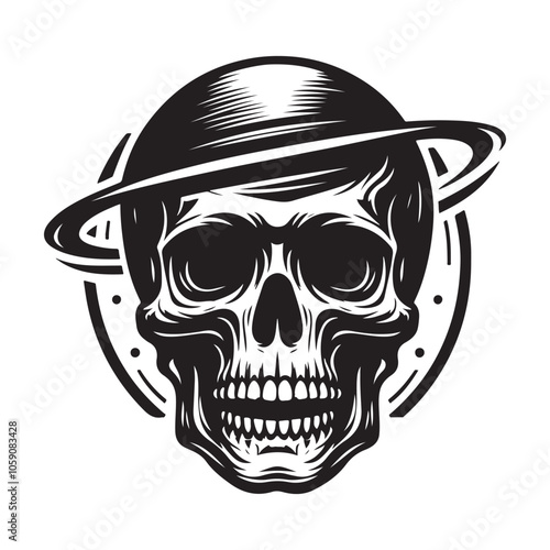 Skull silhouette vector, Skull icon, Skull logo icon design vector illustration