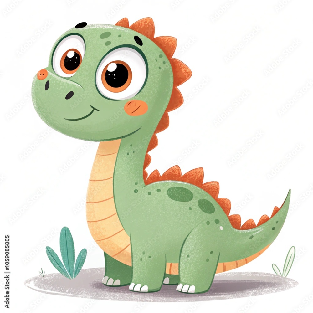 Fototapeta premium Dinosaur in cartoon style. Dinosaur isolated on white background