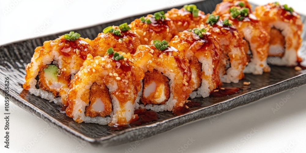 a plate of sui with sauce and green onions a plate of sui with sauce and green onions
