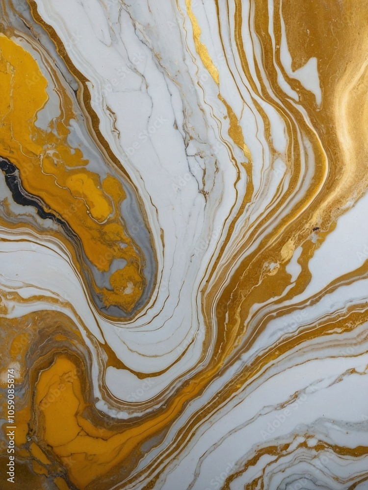 Fototapeta premium Abstract marble motives with the color of white and golden yellow