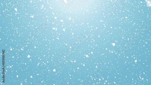Calm falling snow flakes winter background. 4K seamless looping Christmas light background	