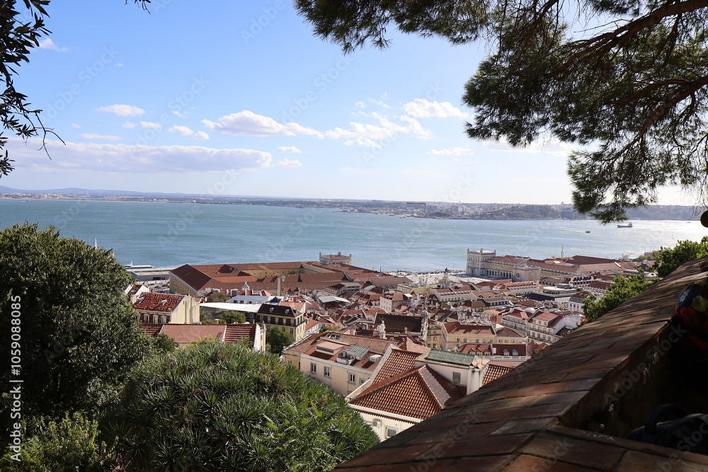 Fototapeta premium Vue d'ensemble de la ville de Lisbonne, ville de Lisbonne, Portugal