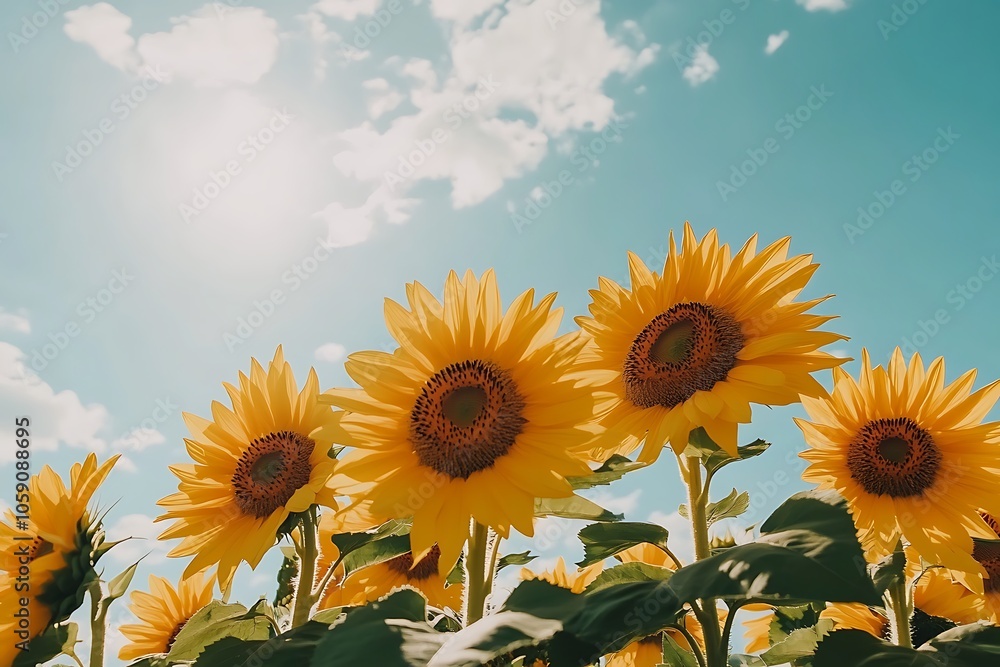 A vibrant field of sunflowers under a bright sky, symbolizing beauty and nature's bounty. A vibrant field of sunflowers under a bright sky, symbolizing beauty and nature's bounty.