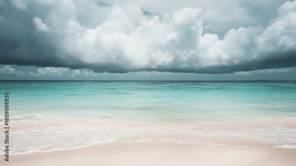 Fototapeta premium Stormy Seascape: A Coastal View Under Dramatic Clouds
