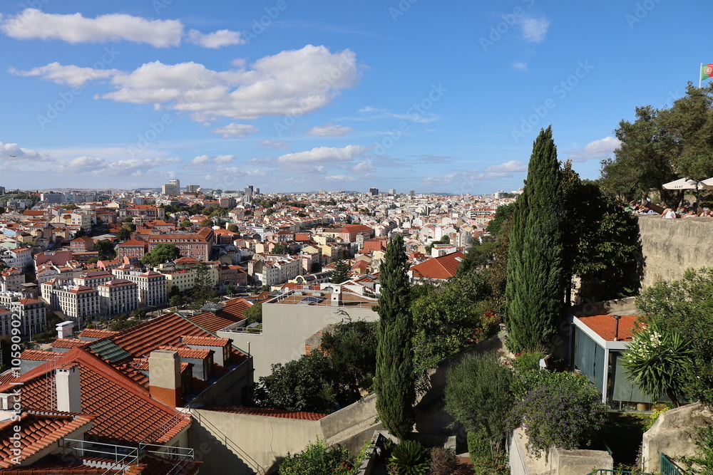Fototapeta premium Vue d'ensemble de la ville de Lisbonne, ville de Lisbonne, Portugal