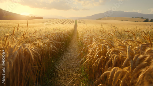 Wheat field, rural landscape