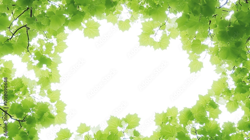 Green Leaves Frame Background Abstract Gradient Background with Copy Space Green Leaves Frame Background Abstract Gradient Background with Copy Space