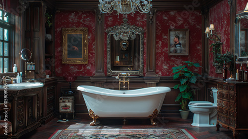 A Glimpse of Past Elegance in a Stylish Powder Room