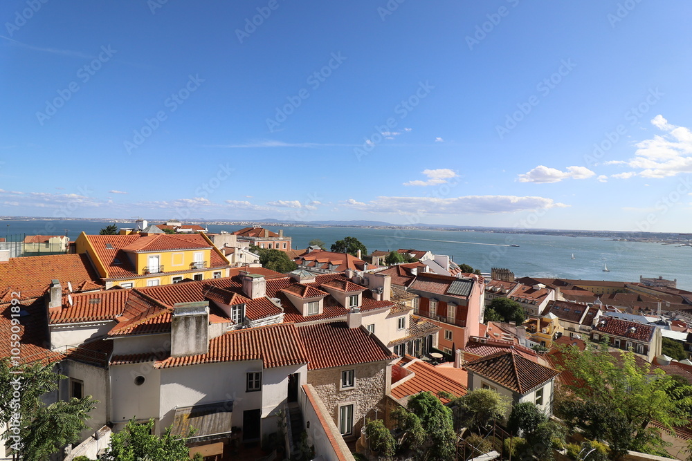 Obraz premium Vue d'ensemble de la ville de Lisbonne, ville de Lisbonne, Portugal