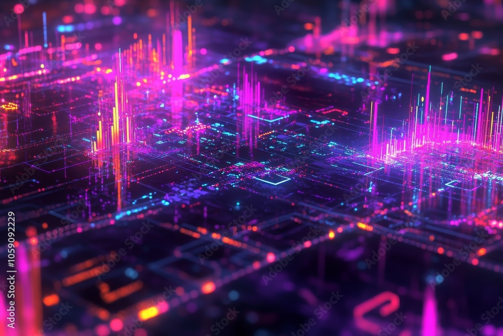 Abstract Neon Cityscape Abstract Neon Cityscape