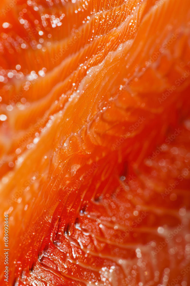 Vertical Fresh red salmon texture. Close up.