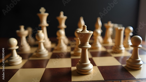 chess pieces on the board