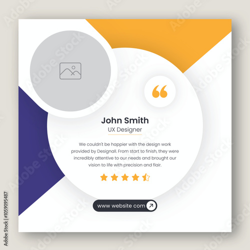 Customer feedback testimonial social media post web banner template	
