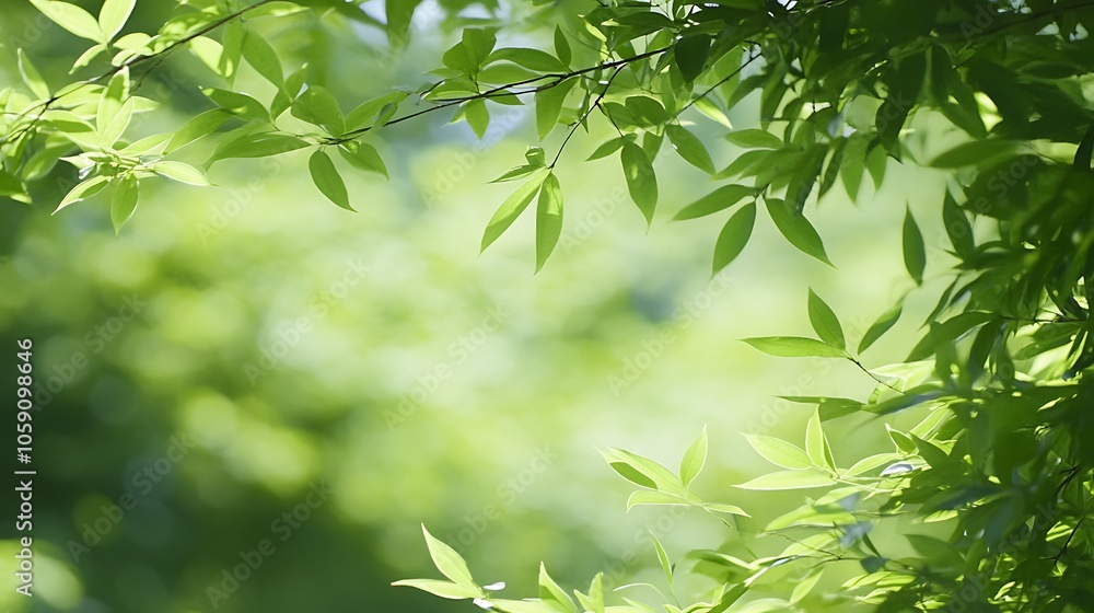 Green Leaves Background Abstract Gradient Background with Copy Space