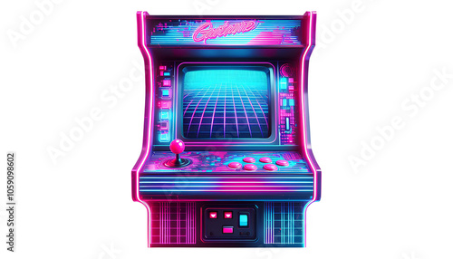 Retro Arcade Machine with Neon Lighting Vibes