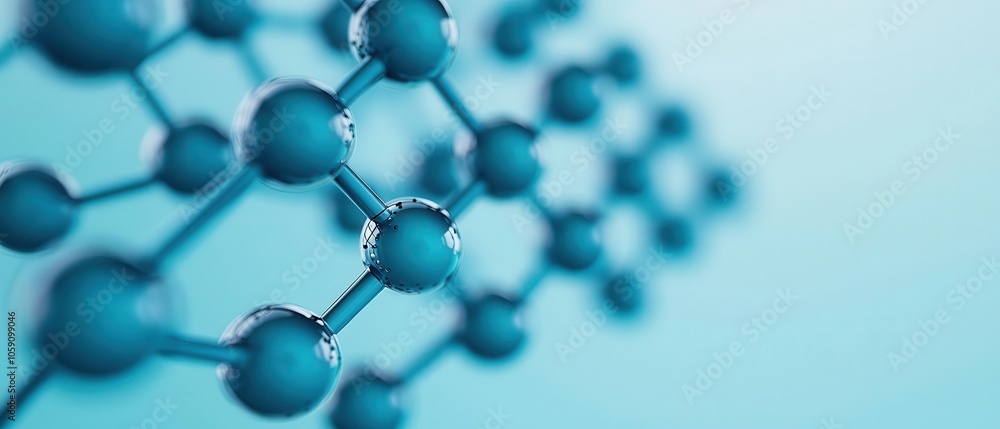 Close-up of chemical formula, abstract particles, 3D illustration Close-up of chemical formula, abstract particles, 3D illustration