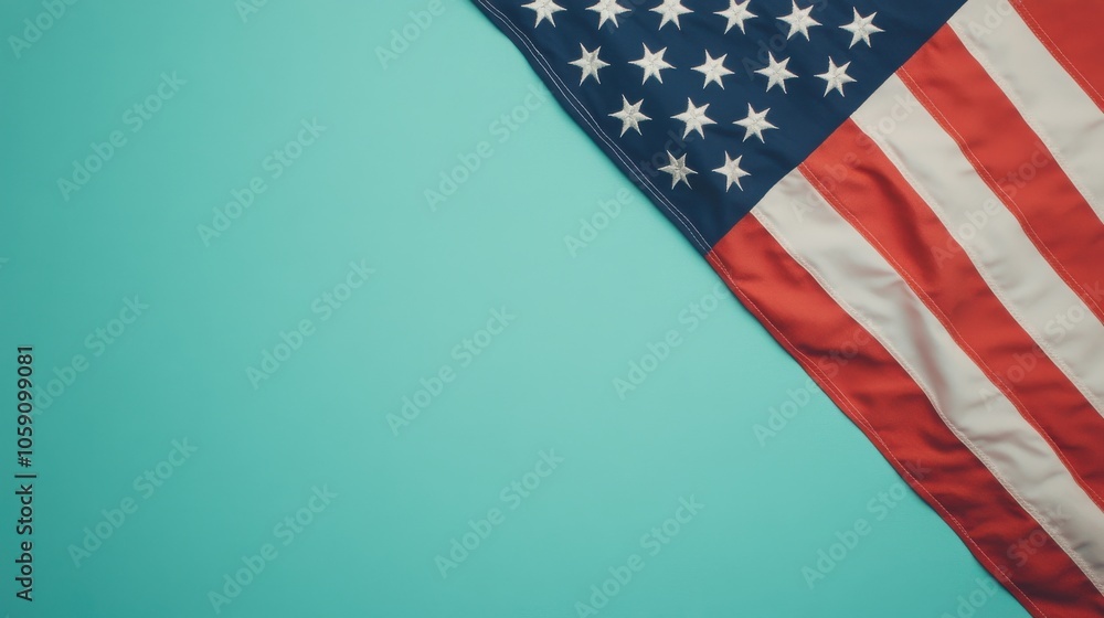 Fototapeta premium American Flag with Fireworks Background